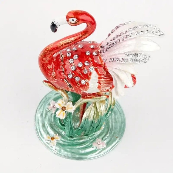 Bejeweled Pink Flamingo Trinket Box New‎ - Picture 4 of 6